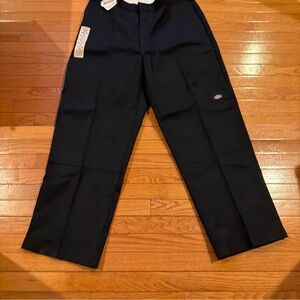 New Dickies Double Knee Work Pants Men's Sz 40x32 Black Loose Fit Straight Leg